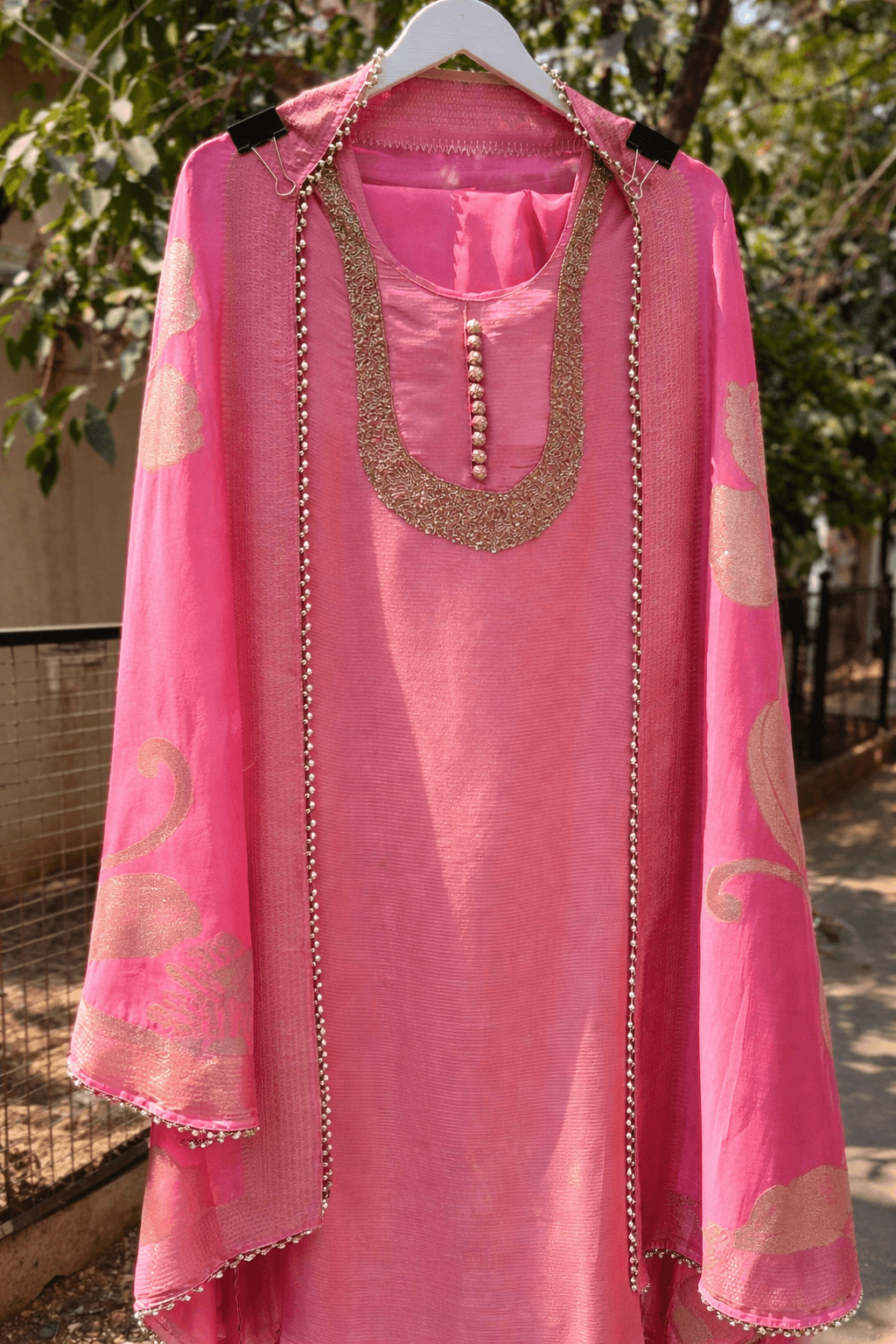 Pink Banarasi Set