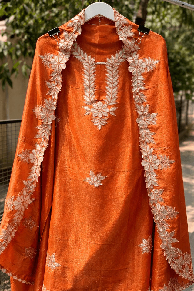 Designer leather work in pure shimmer tissue